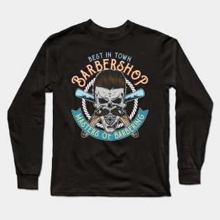 barber shop master of barbering Long Sleeve T-Shirt